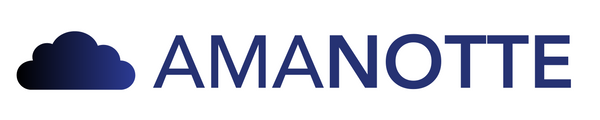 Amanotte logo with a blue cloud icon on a white background